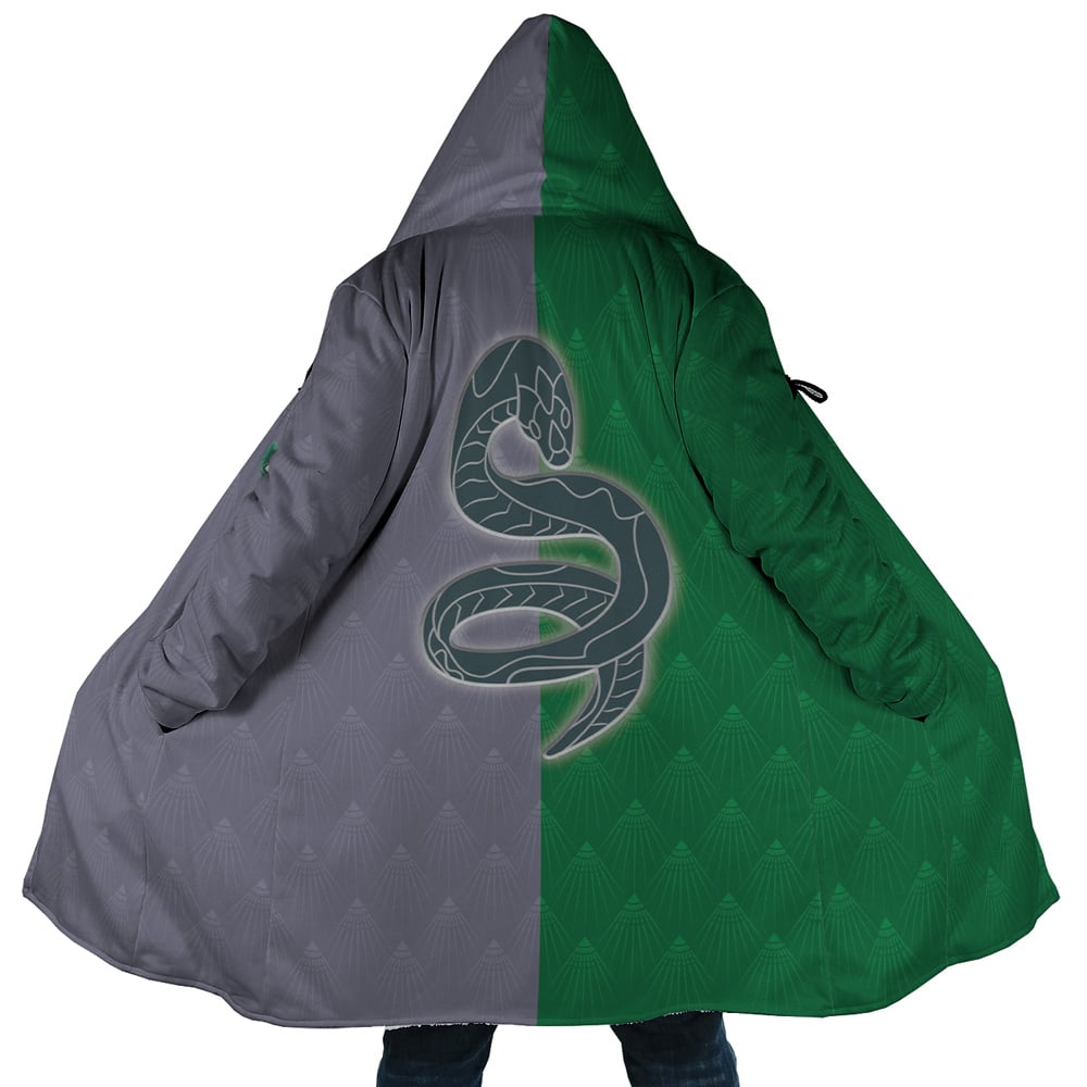 Hogwarts Legacy Slytherin Harry Potter Hooded Cloak Coat - S