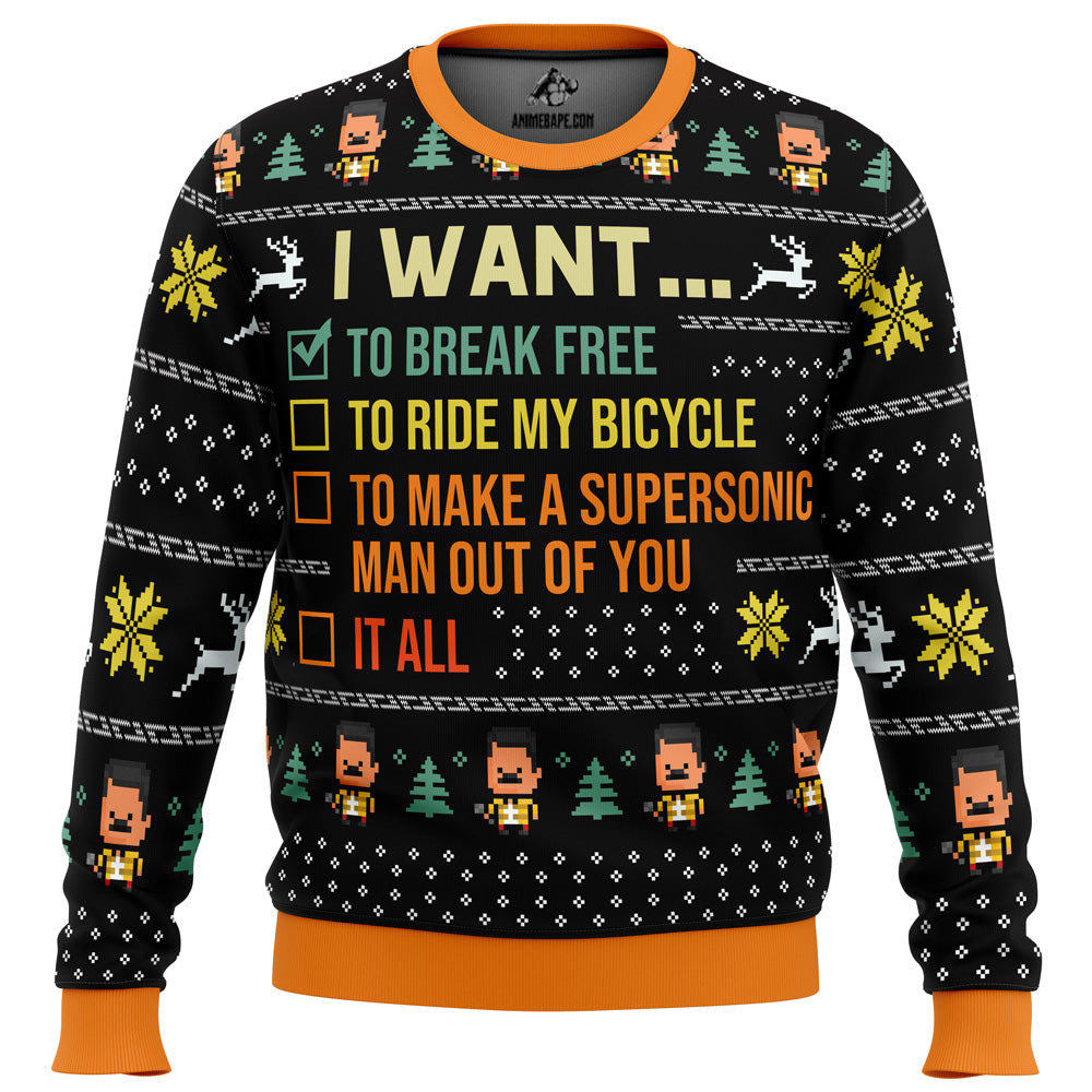 Sweater I Want To Break Free Queen Ugly Christmas - 6XL