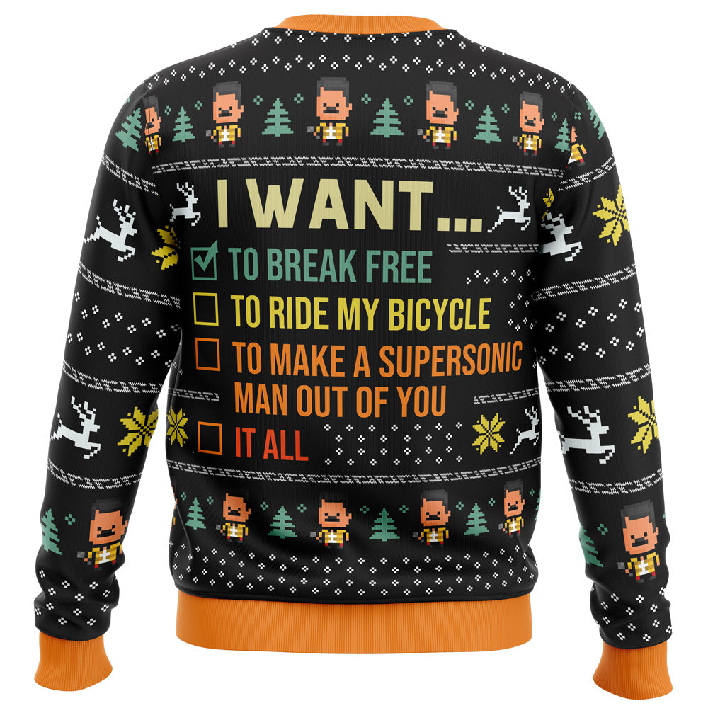 Sweater I Want To Break Free Queen Ugly Christmas - 5XL
