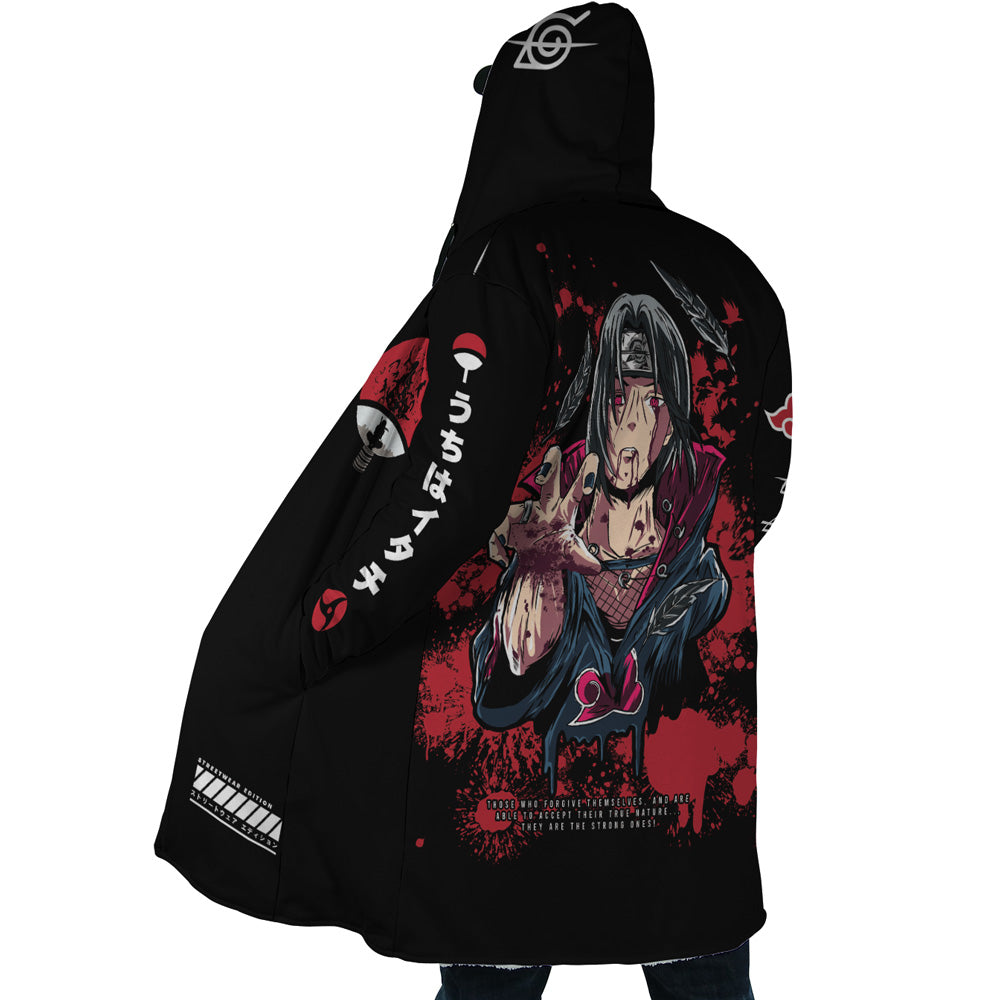 Itachi Uchiha Shinobi Naruto Hooded Cloak Coat - L