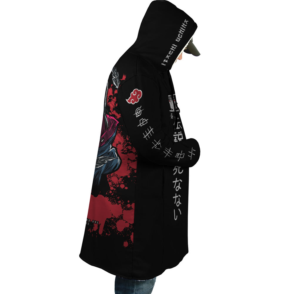 Itachi Uchiha Shinobi Naruto Hooded Cloak Coat - M