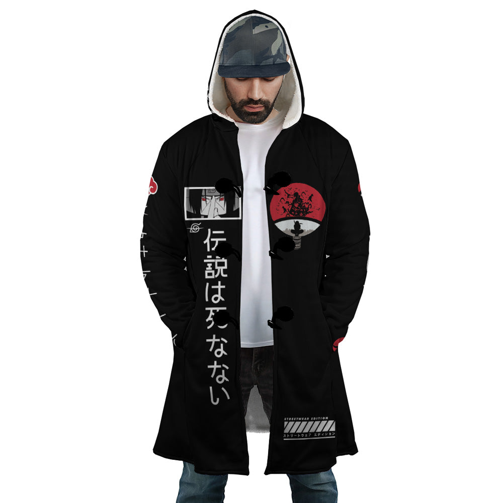 Itachi Uchiha Shinobi Naruto Hooded Cloak Coat - S