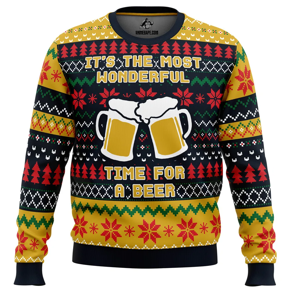 It’s The Most Wonderful Time For A Beer Parody Ugly Christmas Sweater - 6XL