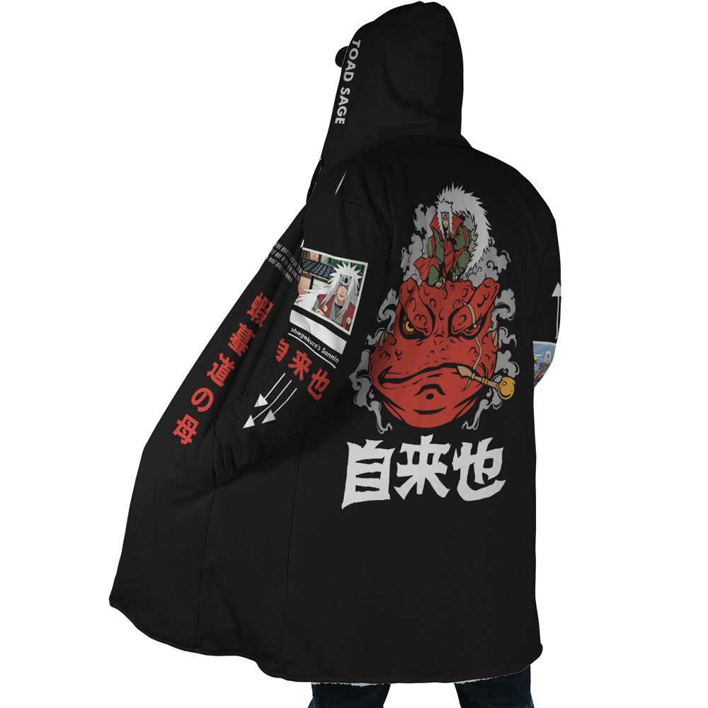 Jiraiya Toad Sage Naruto Hooded Cloak Coat - L