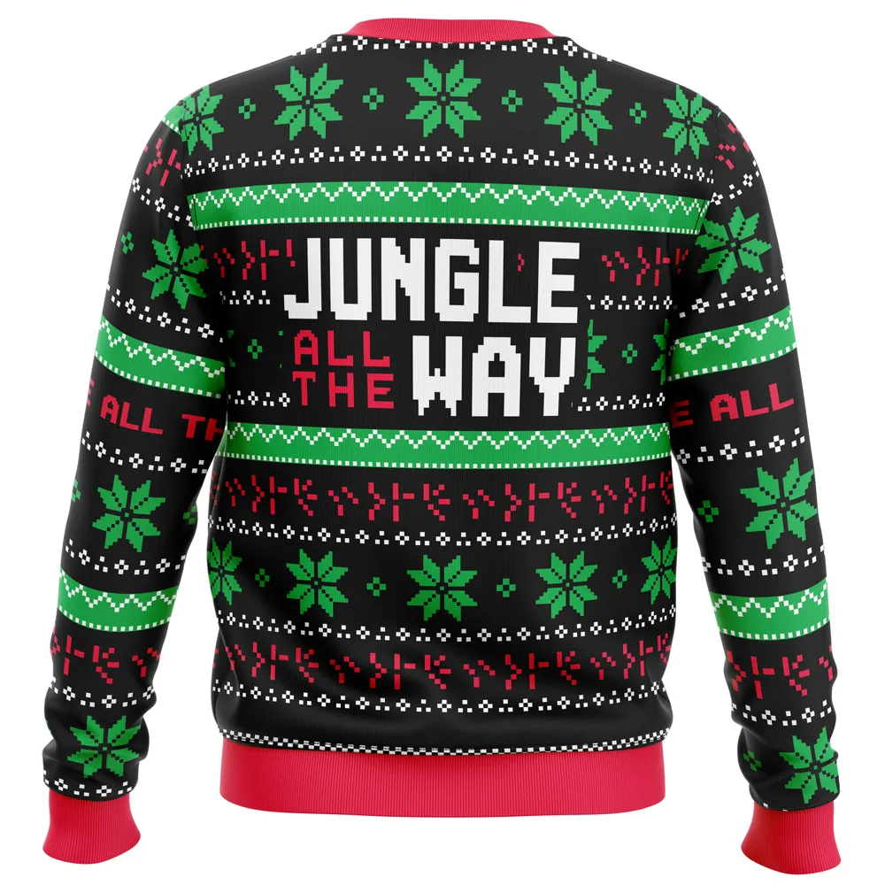 Jungle All The Way Arnold Schwarzenegger Ugly Christmas Sweater - 3XL