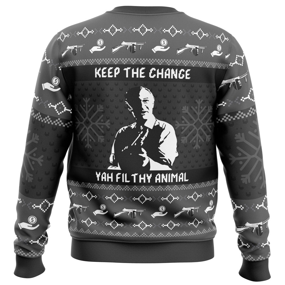 Keep the Change Yah Filthy Animal Home Alone Ugly Christmas Sweater - 6XL