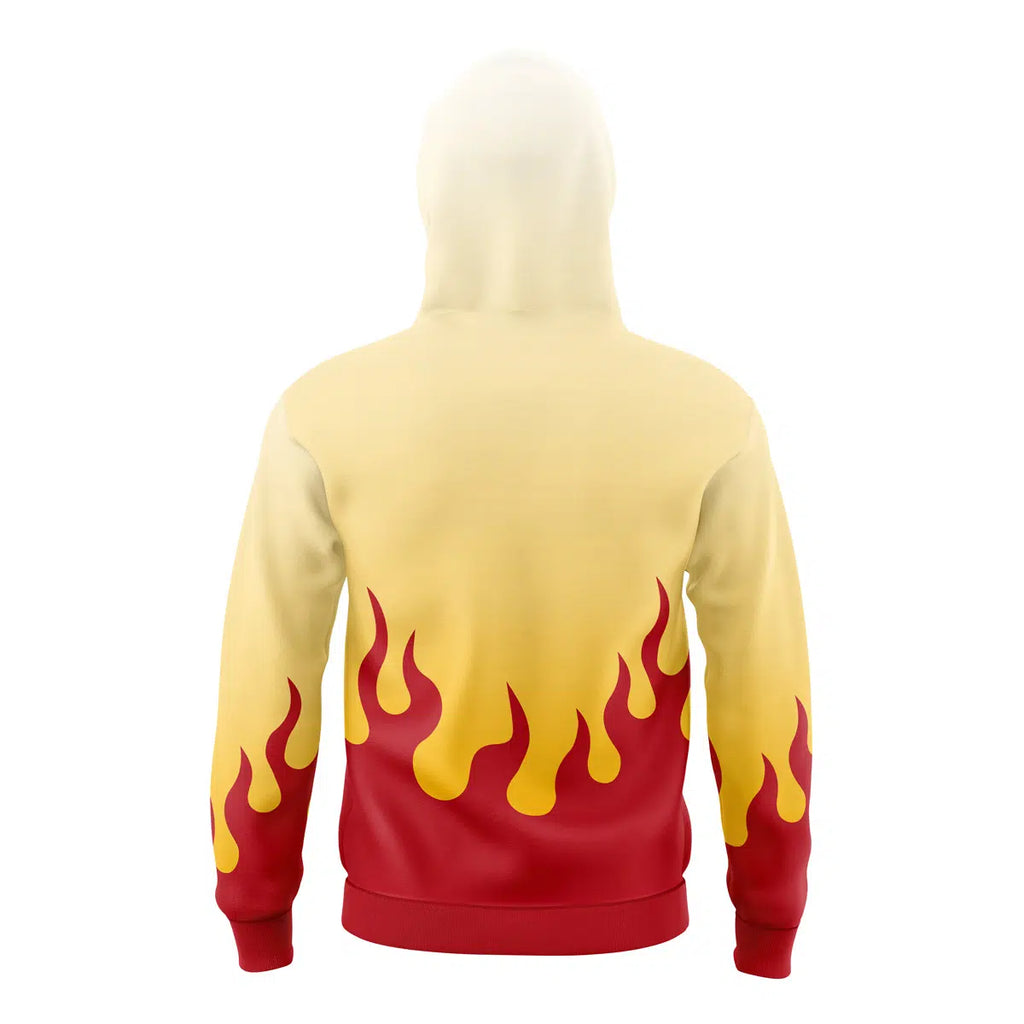 Kyojuro Rengoku Demon Slayer Masked Hoodie - M