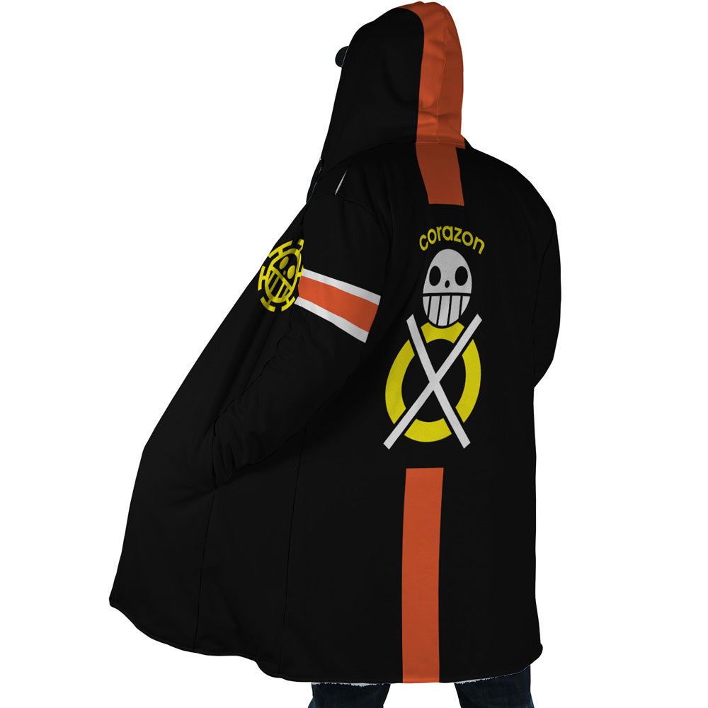 Law Timeskip Dressrosa One Piece Hooded Cloak Coat - L