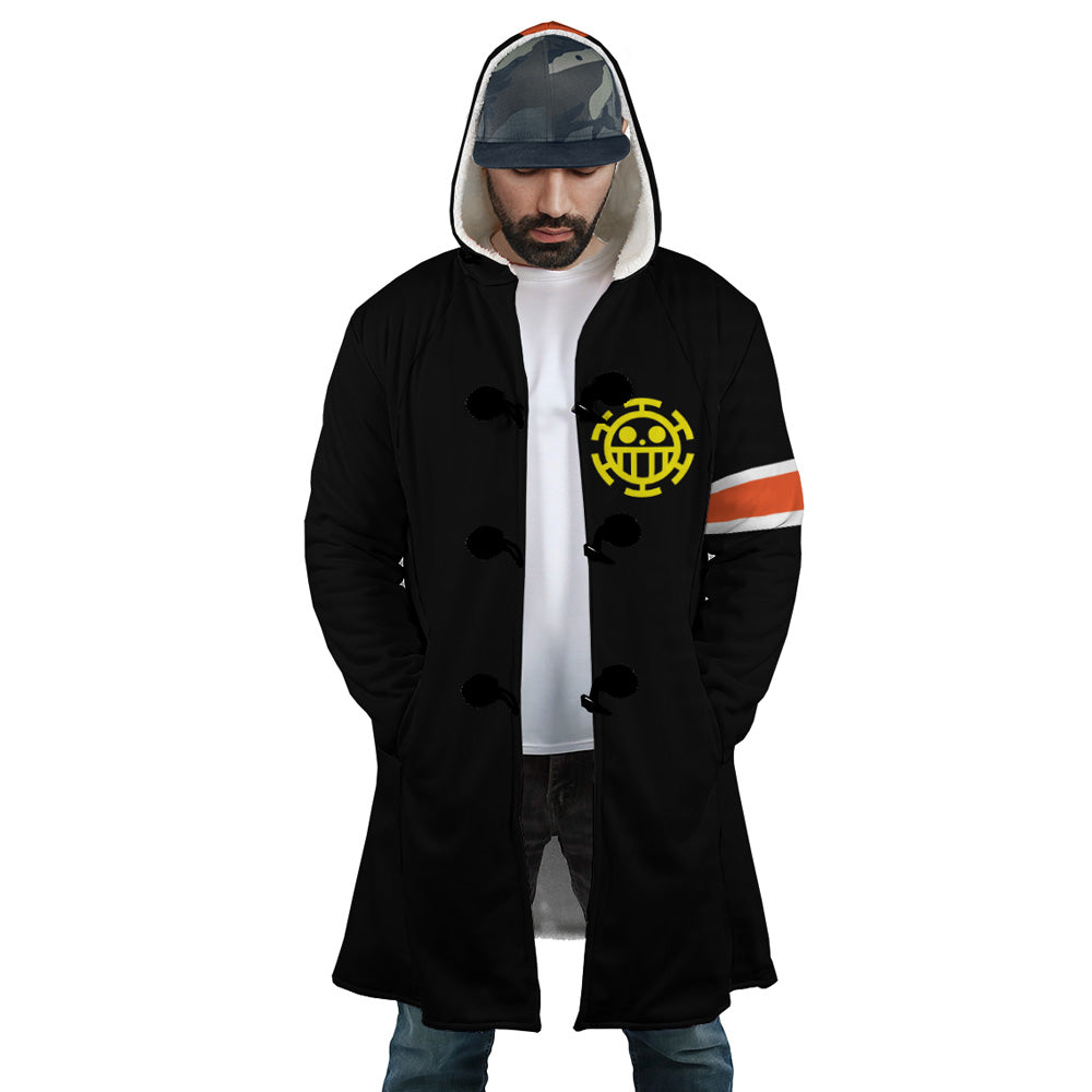 Law Timeskip Dressrosa One Piece Hooded Cloak Coat - S