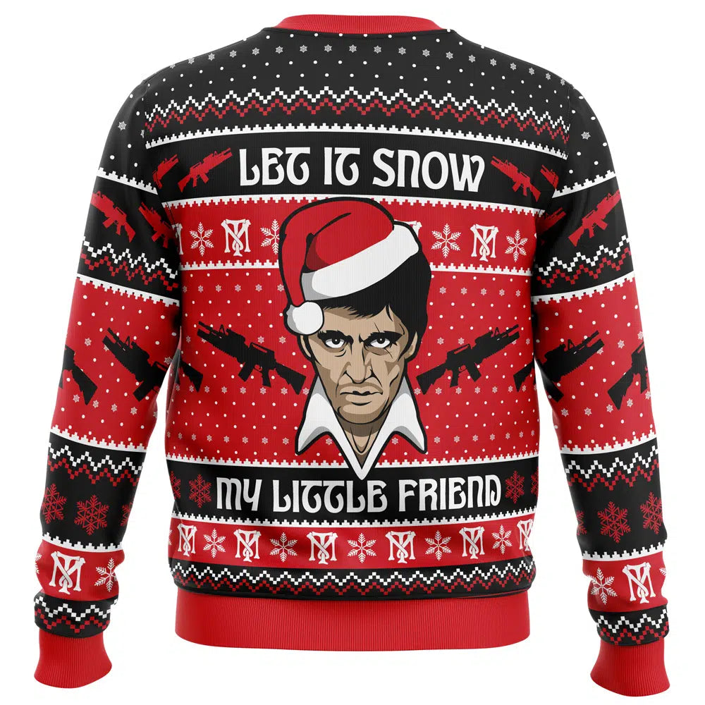 Let It Snow Scarface Ugly Christmas Sweater - 5XL