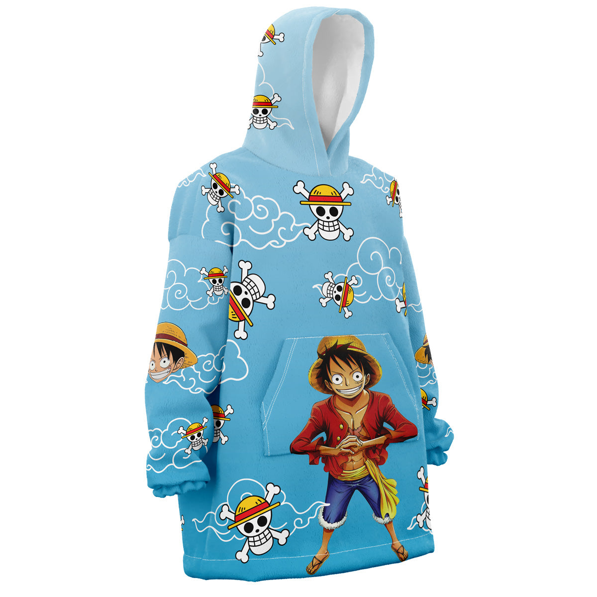 Luffy Pattern One Piece Pirates Oversized Blanket Hoodie - 3XL