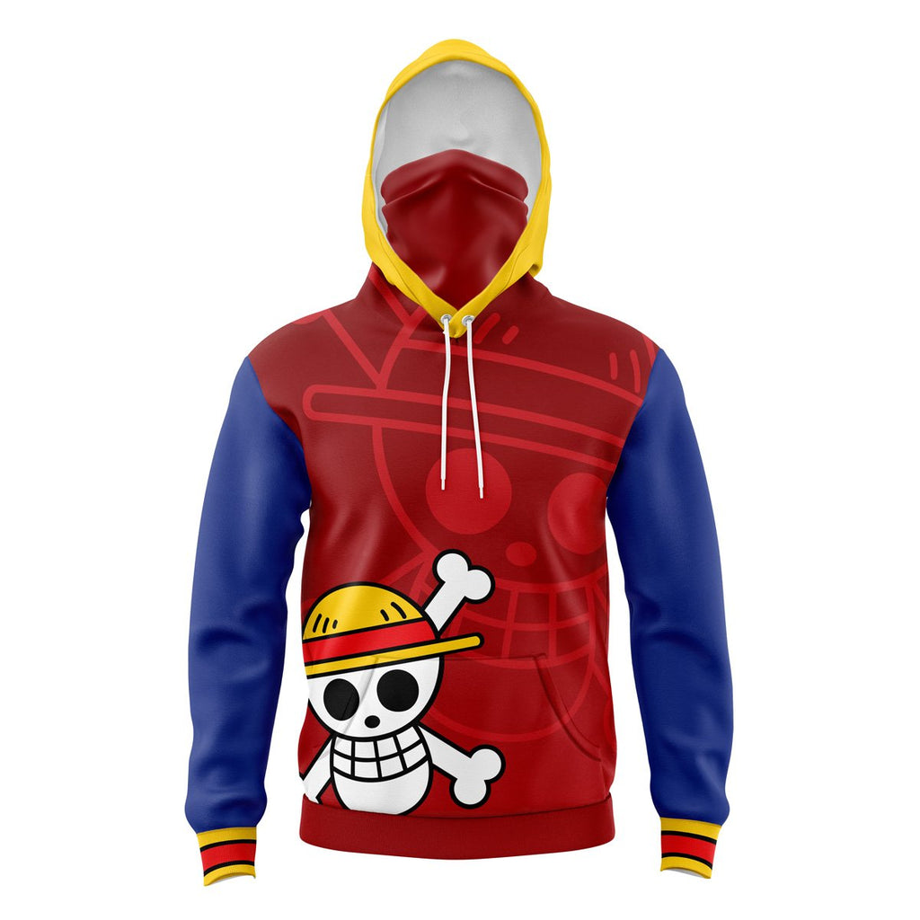 Luffy Straw Hat One Piece Masked Hoodie - 6XL