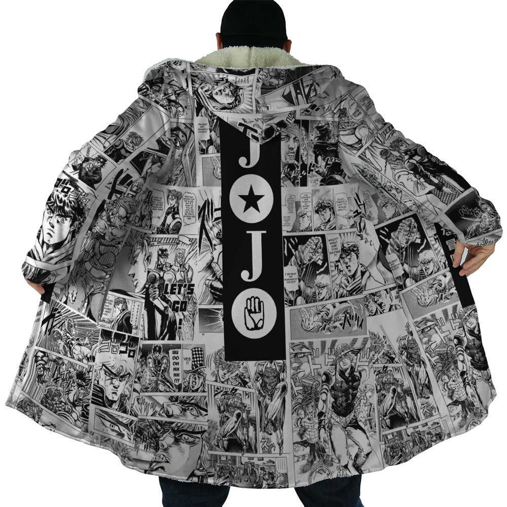 Manga Panels Jojo’s Bizarre Adventure Hooded Cloak Coat - 2XL