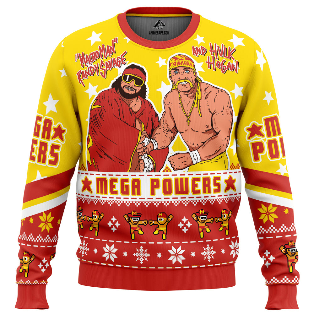 Mega Powers Macho Man and Hulk Hogan Ugly Christmas Sweater - 6XL