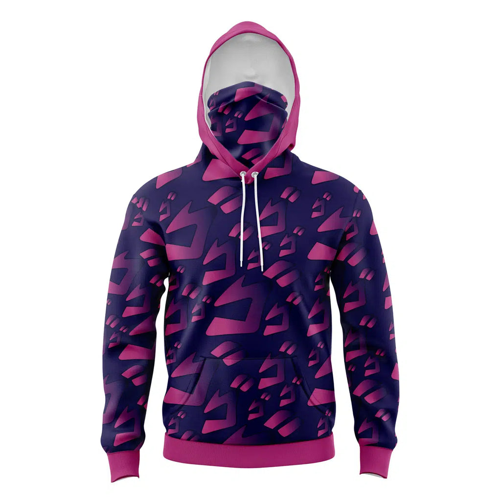 Menacing Aura Jojo’s Bizarre Adventure Masked Hoodie - 6XL