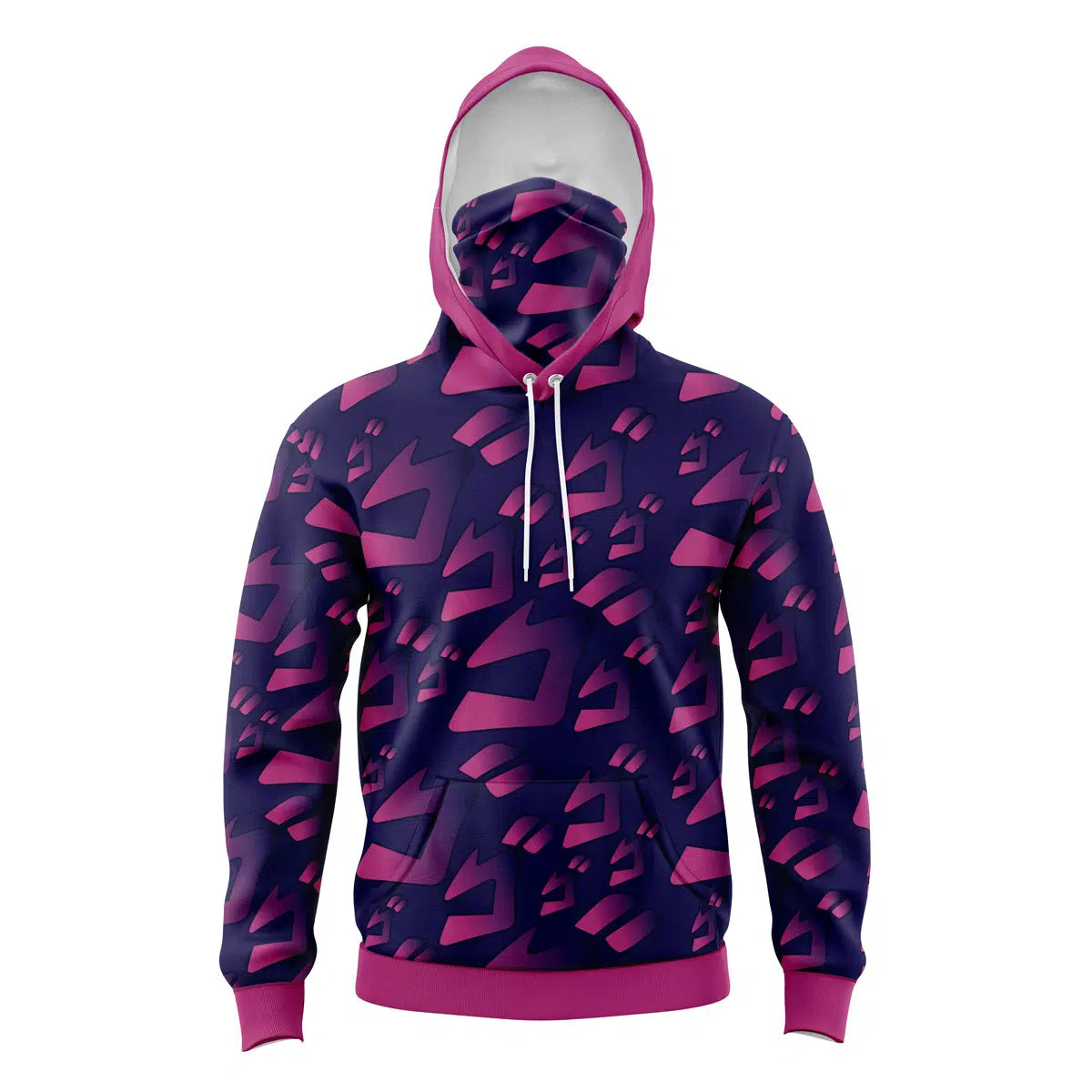Menacing Aura Jojo’s Bizarre Adventure Masked Hoodie - 6XL