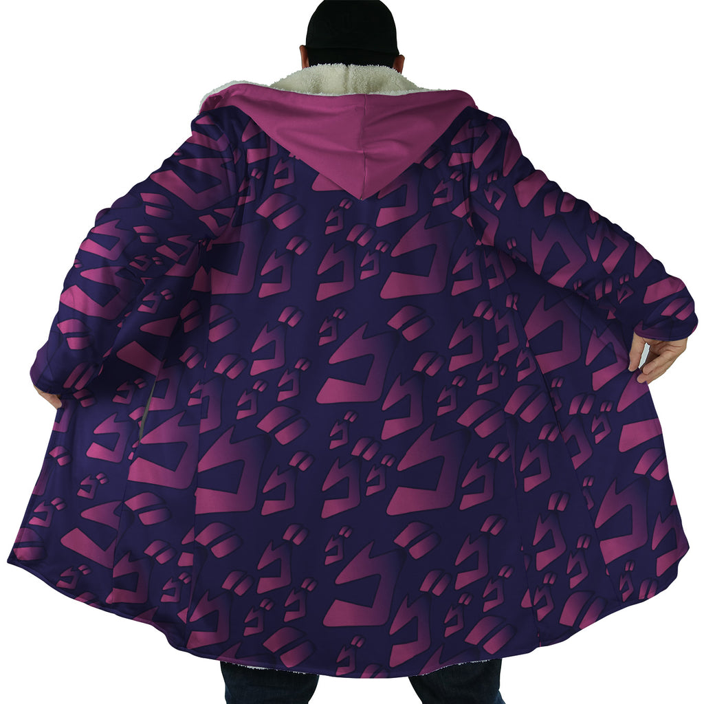 Menacing Aura Jojo’s Bizarre Adventures Hooded Cloak Coats - M