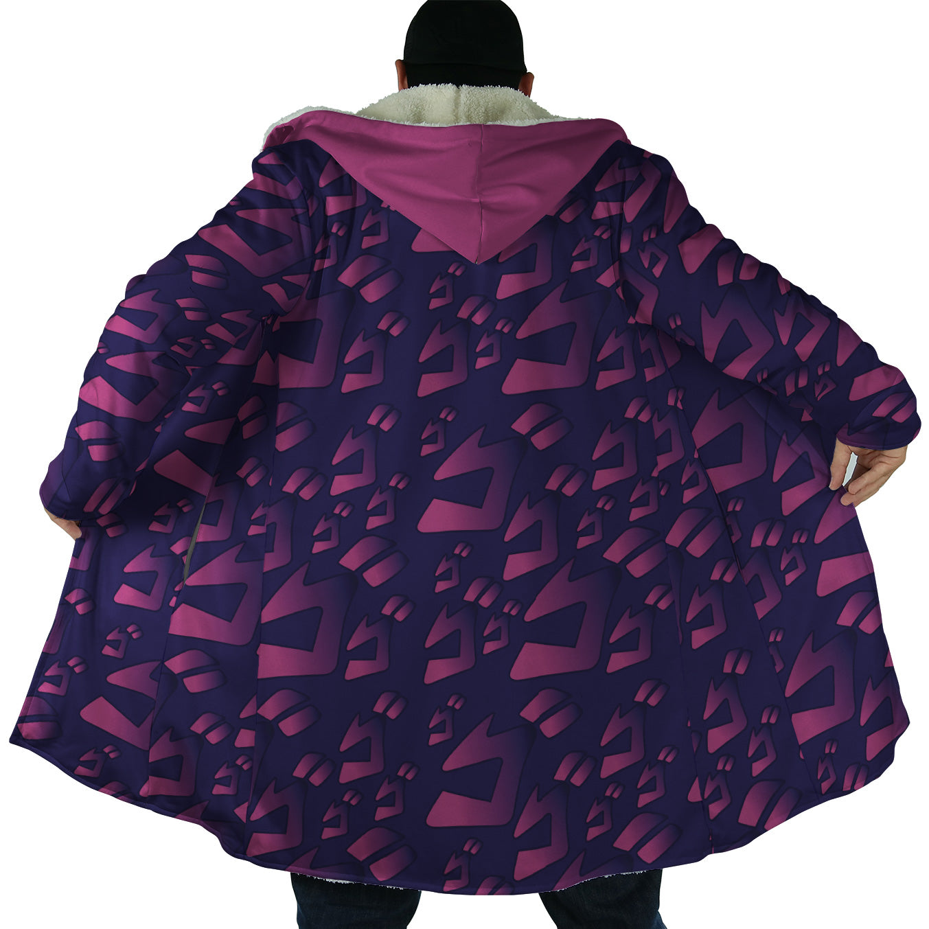 Menacing Aura Jojo’s Bizarre Adventures Hooded Cloak Coats - M