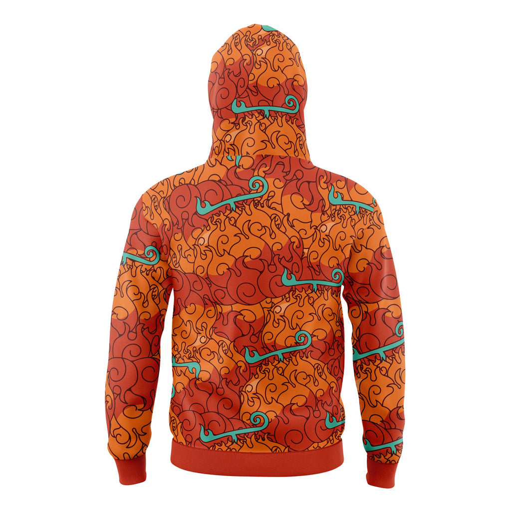 Mera Mera no Mi One Piece Pirates Masked Hoodie - S