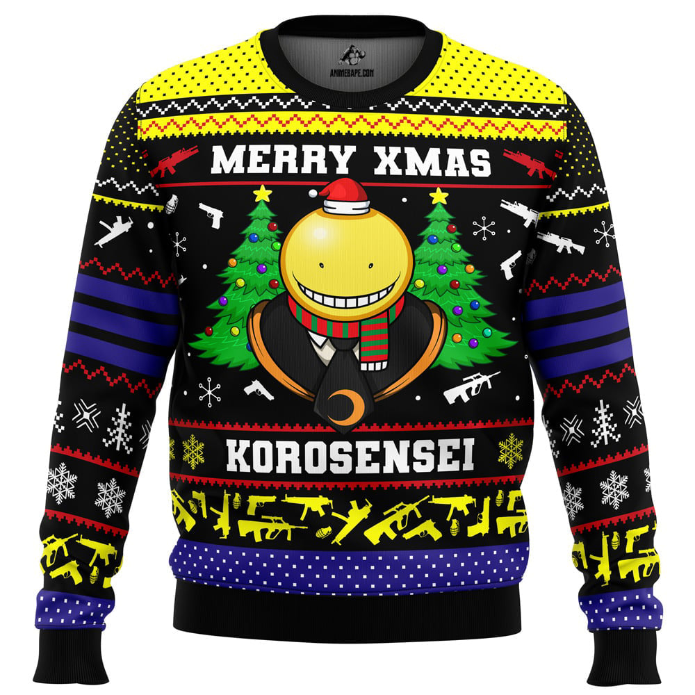 Merry Xmas Korosensei Assassination Classroom Ugly Christmas Sweater - 6XL