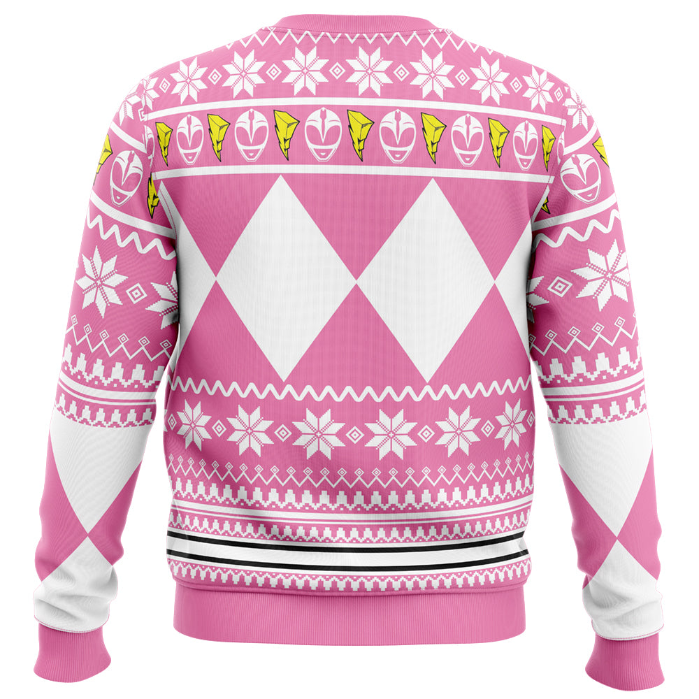 Mighty Morphin Pink Ranger Power Rangers Ugly Christmas Sweater - 5XL