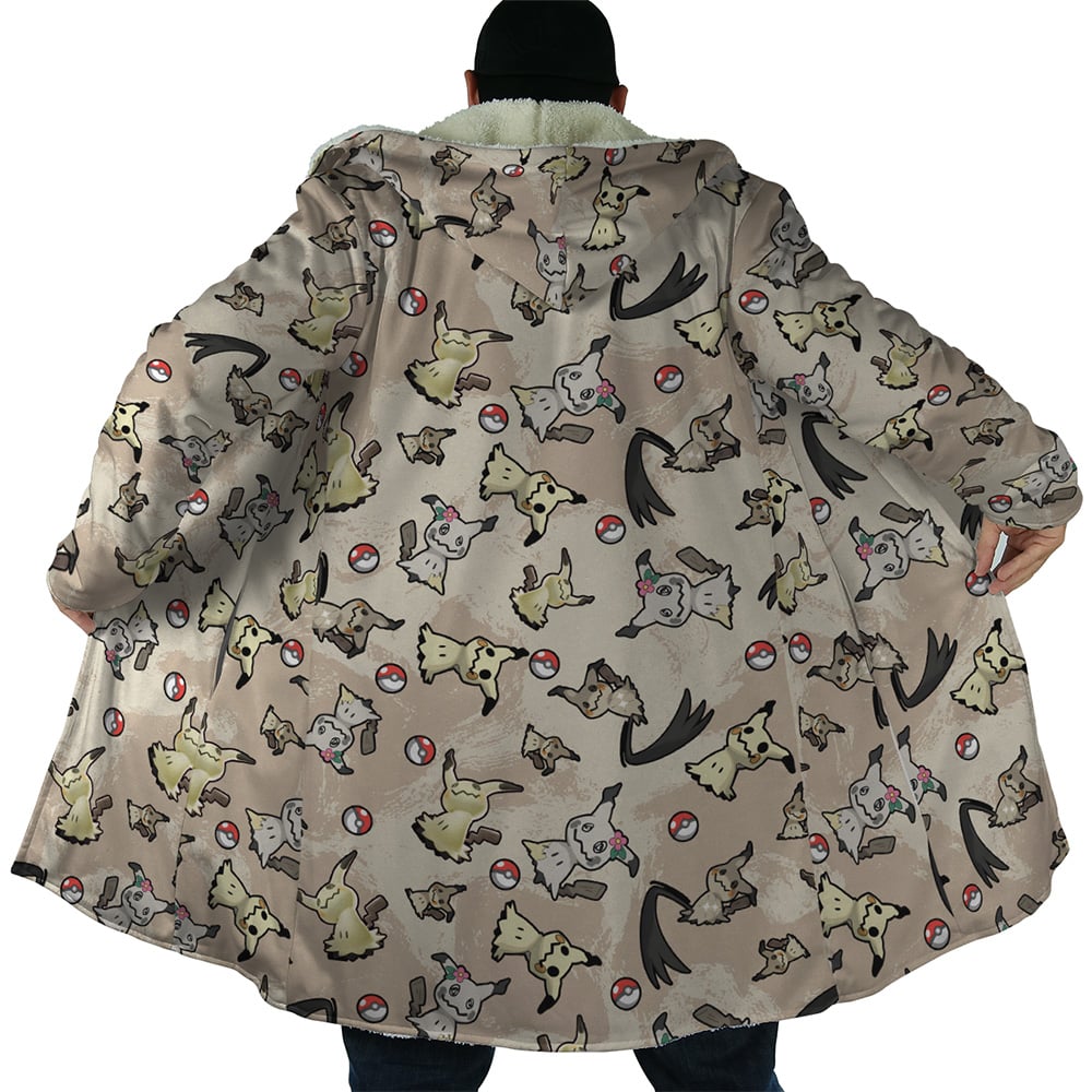 Mimikyu Pattern Pokemon Hooded Cloak Coat - S