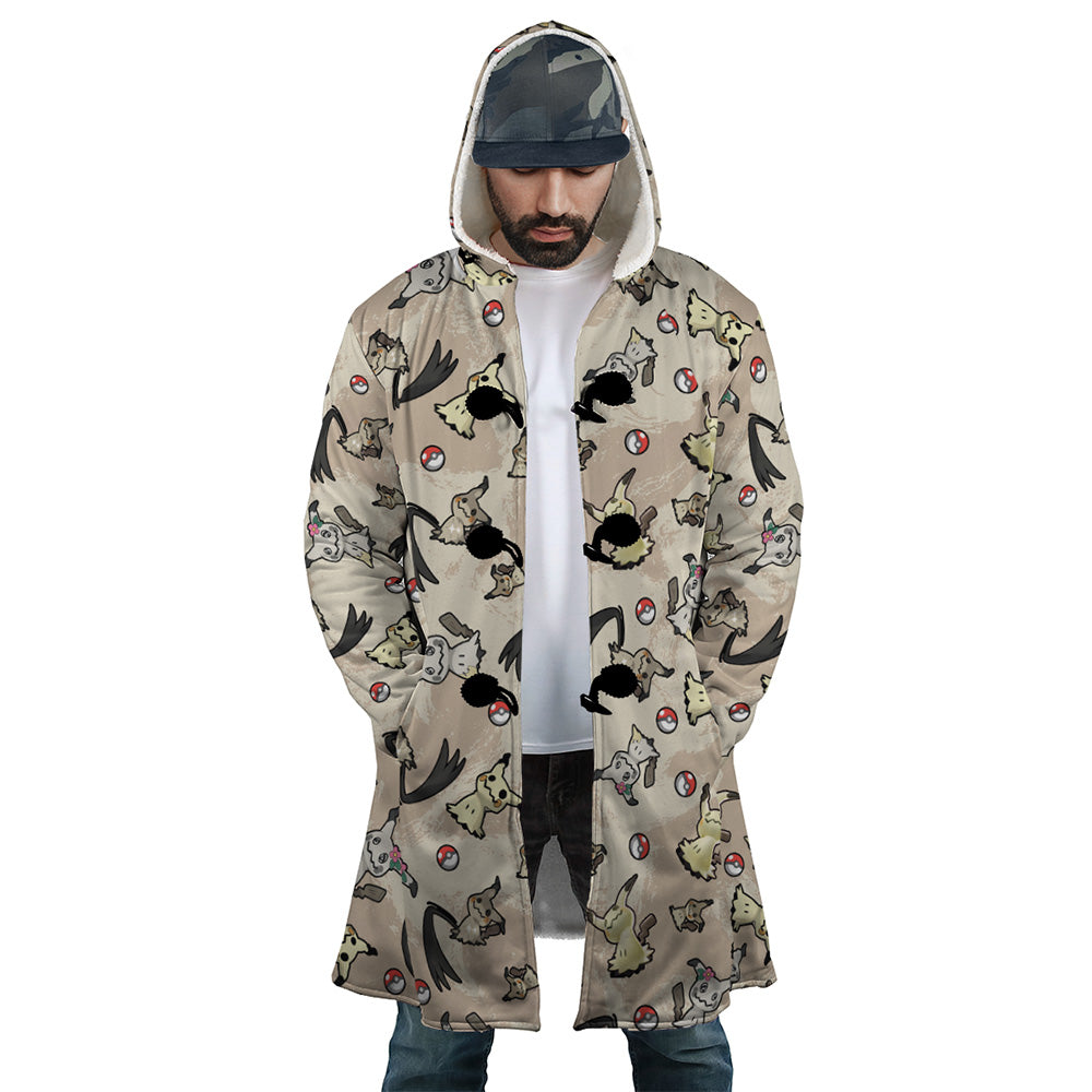 Mimikyu Pattern Pokemon Hooded Cloak Coat - M