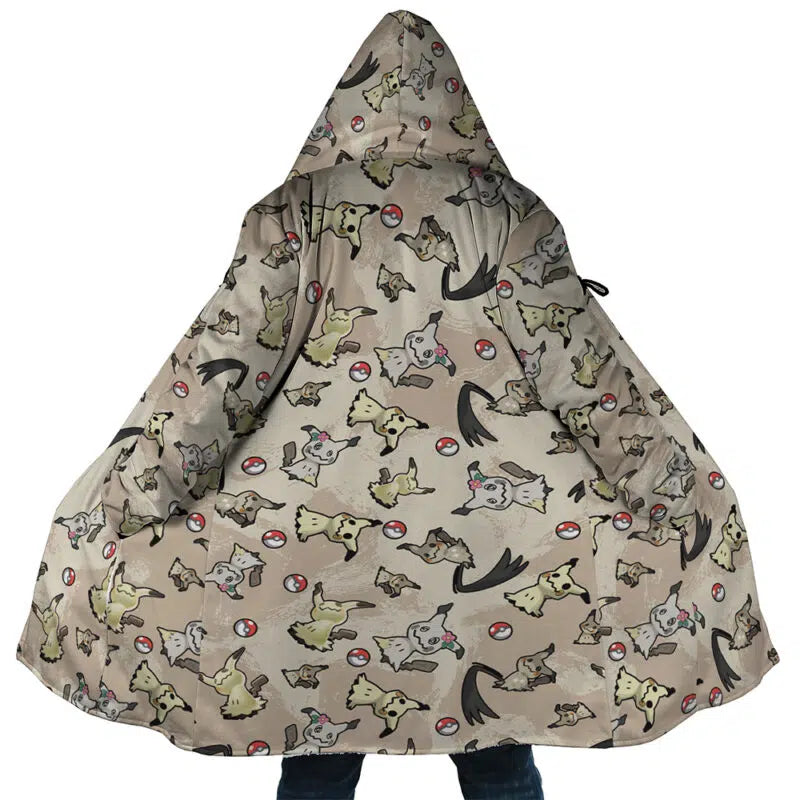 Mimikyu Pattern Pokemon Hooded Cloak Coat - 3XL