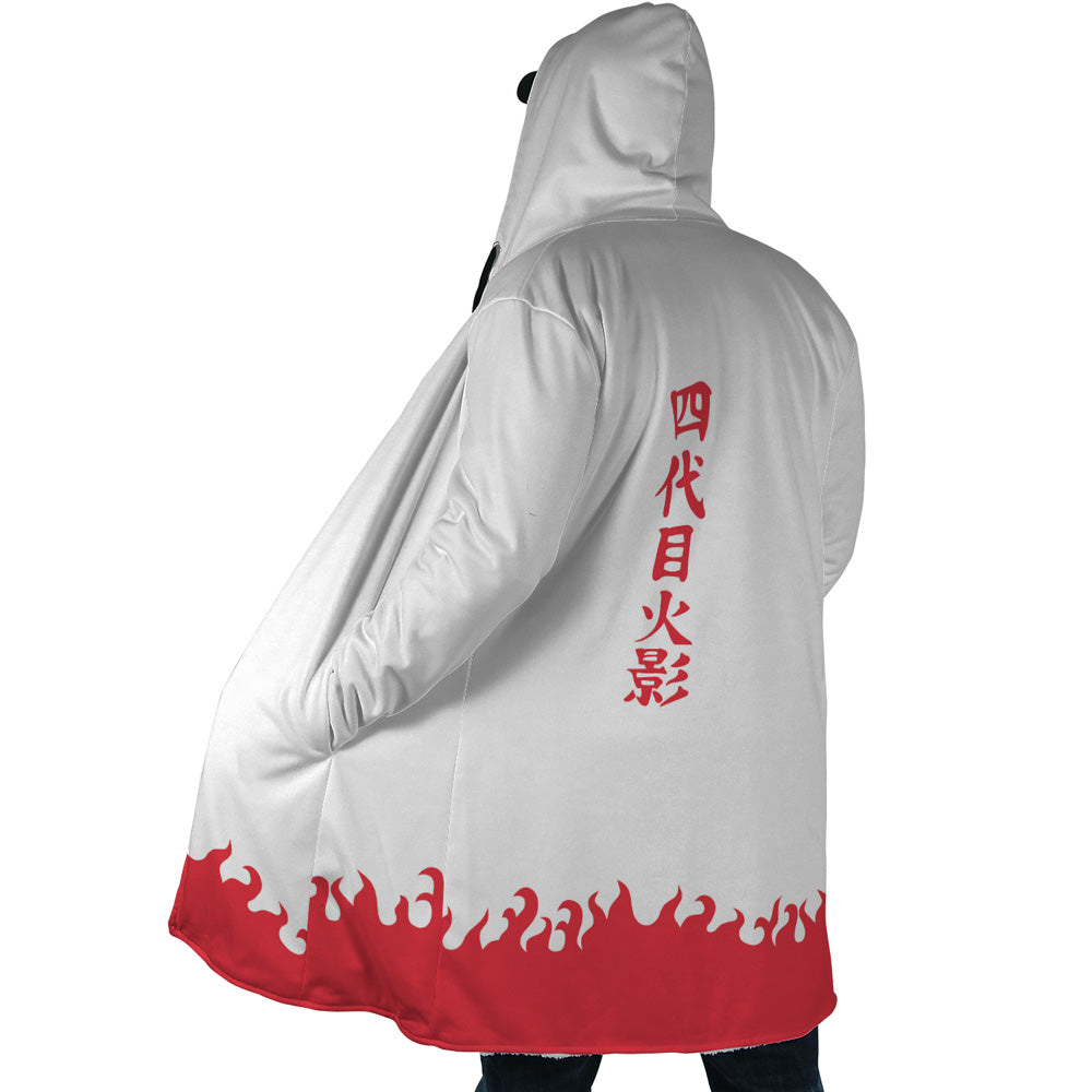Minato Namikaze 4th Hokage Naruto Hooded Cloak Coat - L