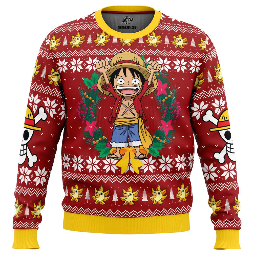 Monkey D Luffy Christmas One Piece Ugly Christmas Sweater - 6XL