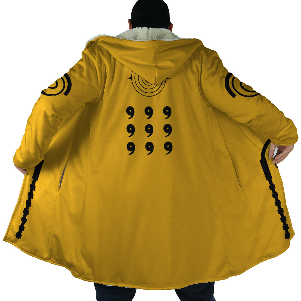 Nine-Tails Chakra Mode Naruto Hooded Cloak Coats - XL