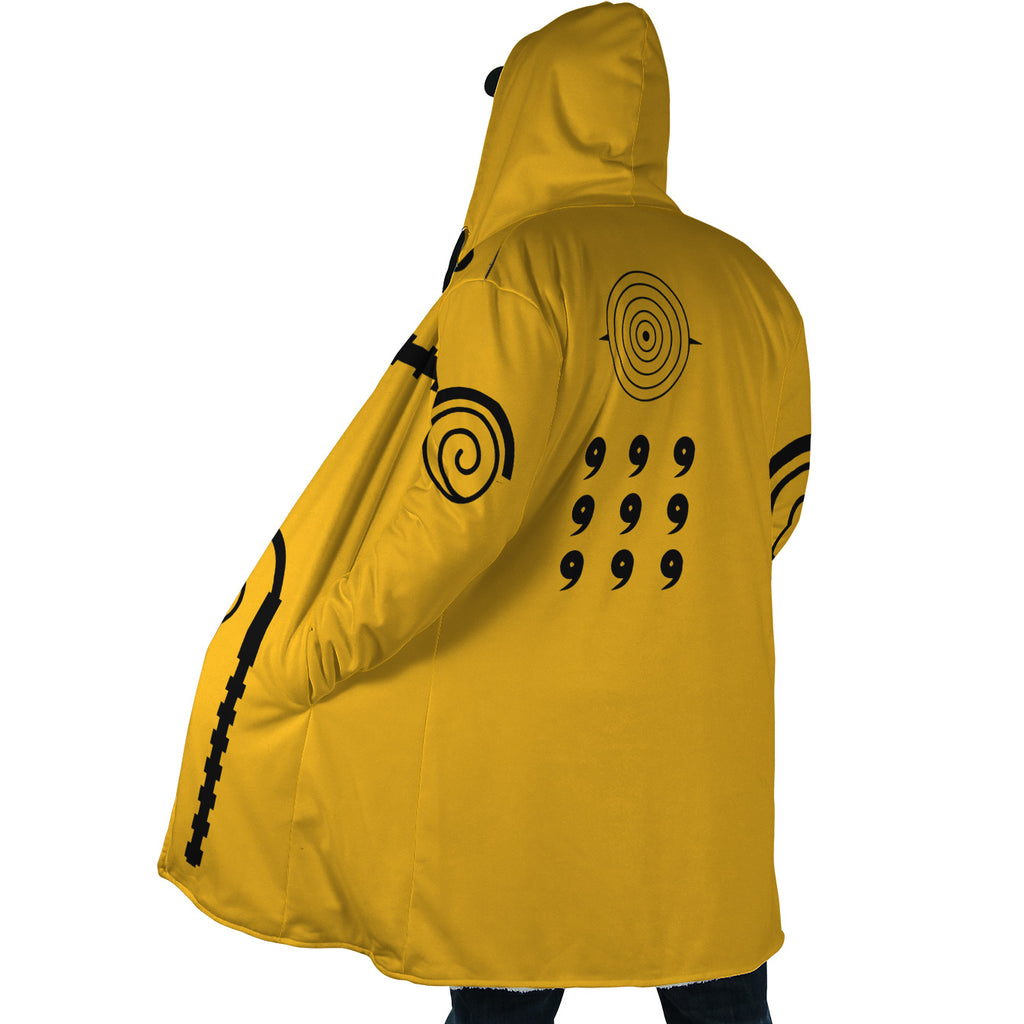 Nine-Tails Chakra Mode Naruto Hooded Cloak Coats - M