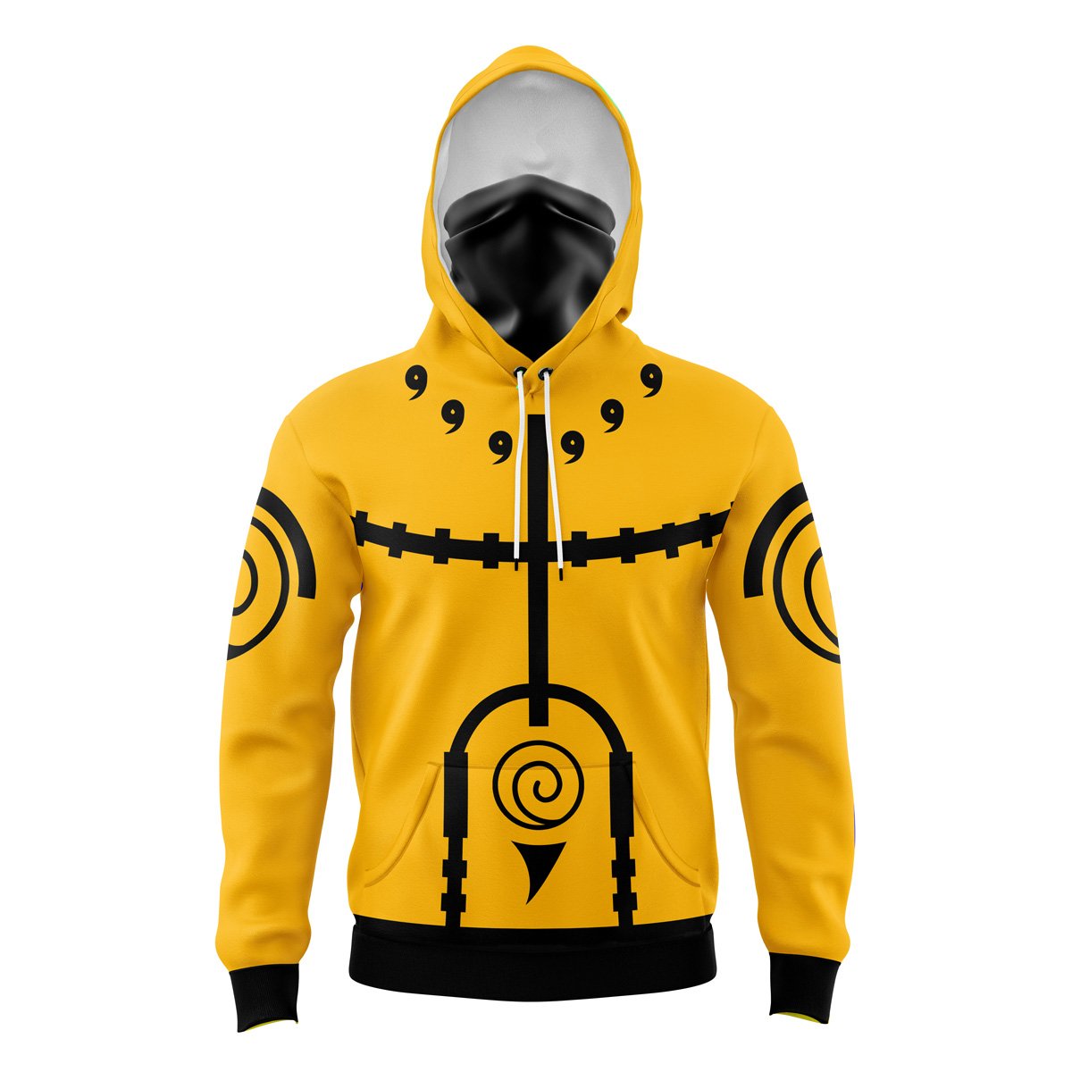 Nine-Tails Chakra Mode Naruto Masked Hoodie - 6XL