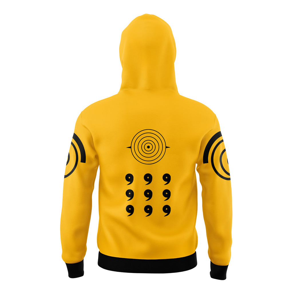 Nine-Tails Chakra Mode Naruto Masked Hoodie - M