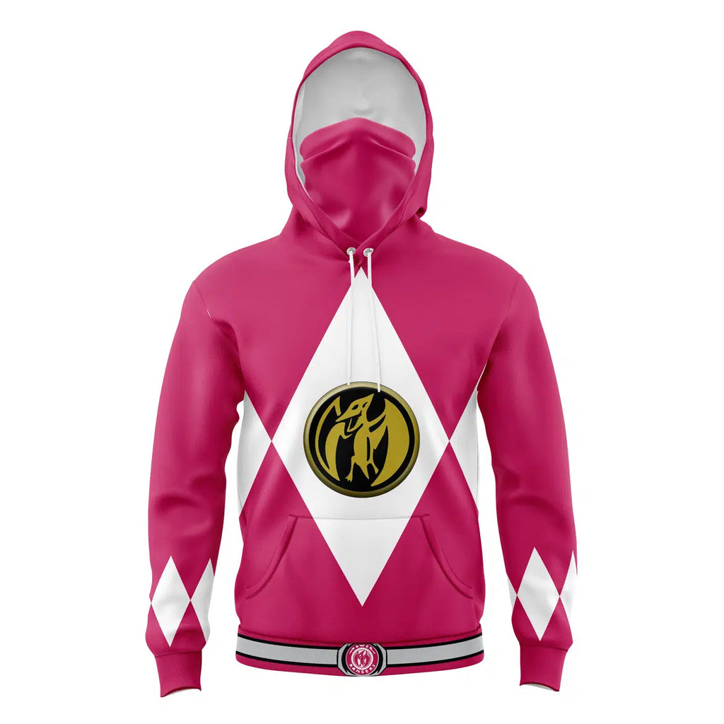 Pink Ranger Mighty Morphin Power Rangers Masked Hoodie - 3XL