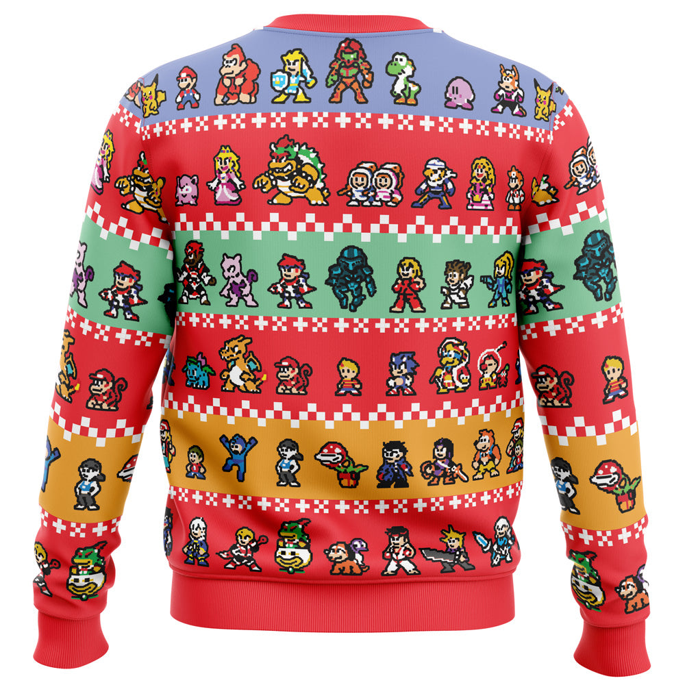 Pixel Smash Super Smash Bros Ugly Christmas Sweater - 5XL