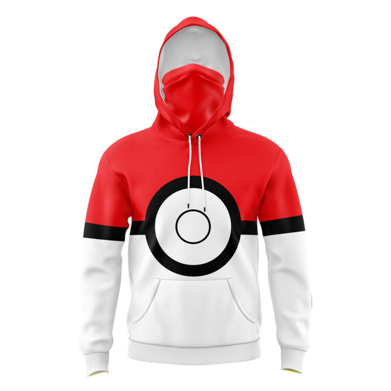 Pokeball Pokemon Masked Hoodie - L