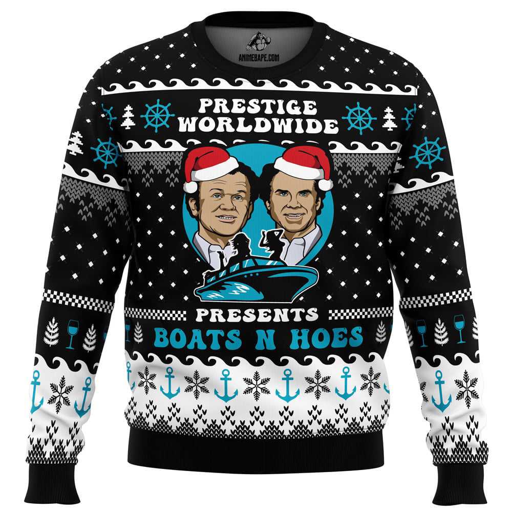 Prestige Worldwide Boat n Hoes Step Brothers Ugly Christmas Sweater - 6XL