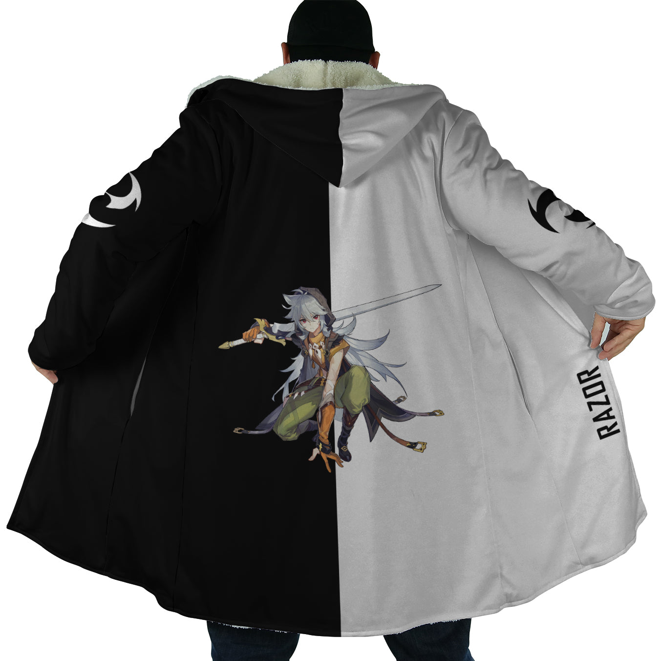 Razor Genshin Impact Hooded Cloak Coat - L