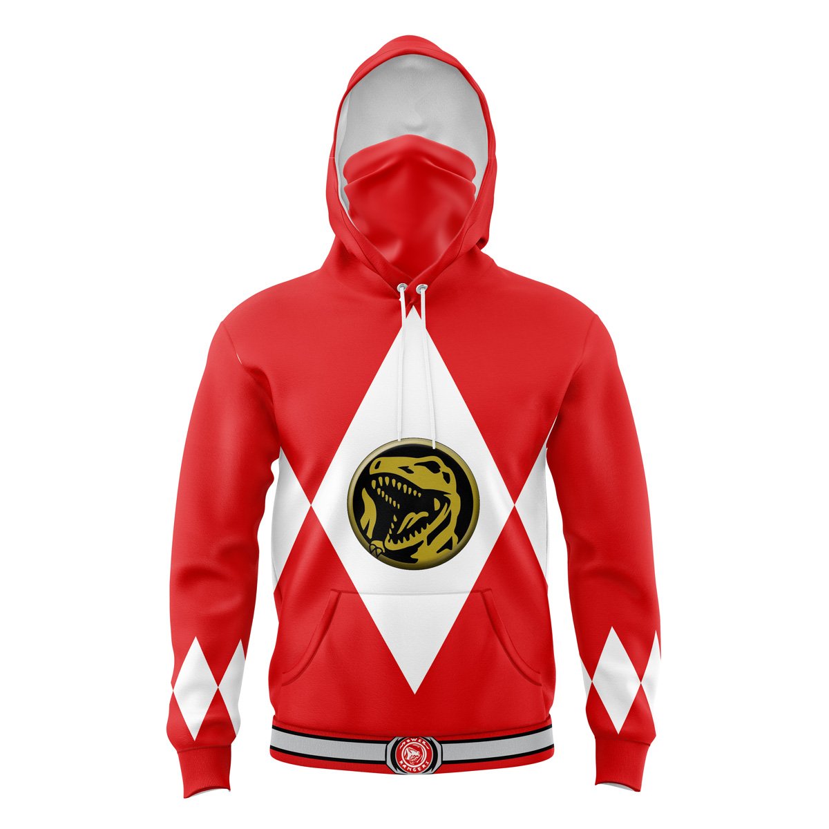 Red Ranger Mighty Morphin Power Rangers Masked Hoodie - 6XL