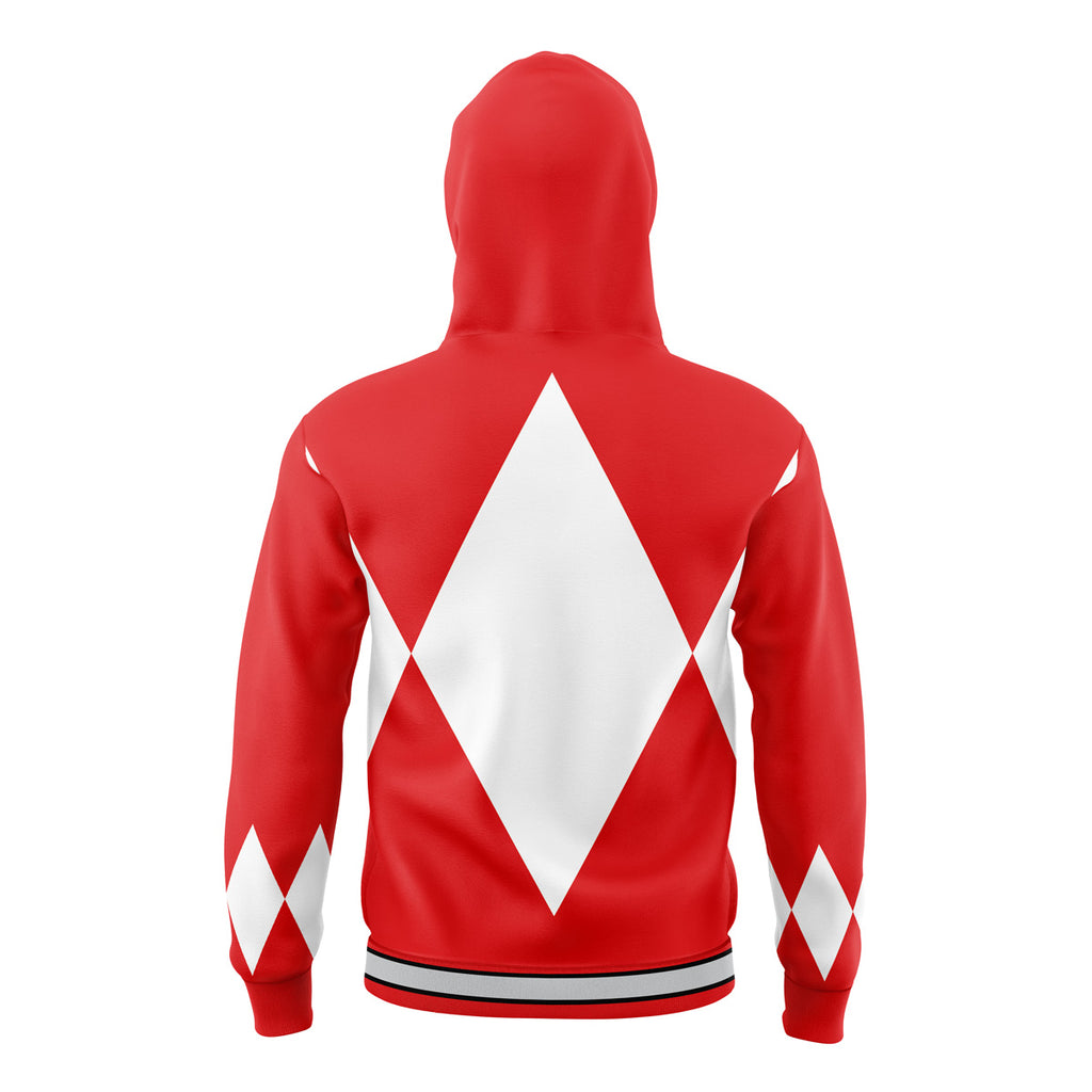 Red Ranger Mighty Morphin Power Rangers Masked Hoodie - M