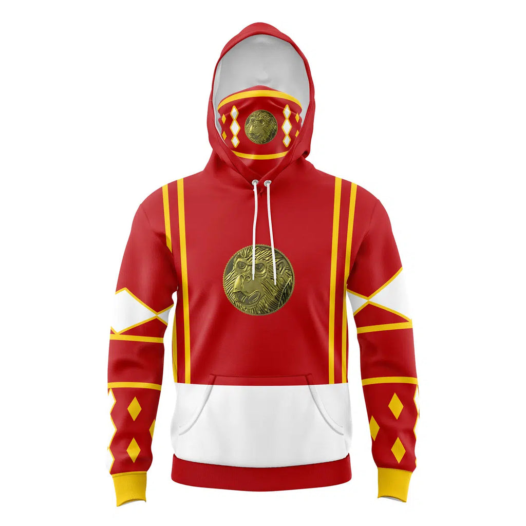 Red Ranger Power Rangers Ninjetti Masked Hoodie - 6XL