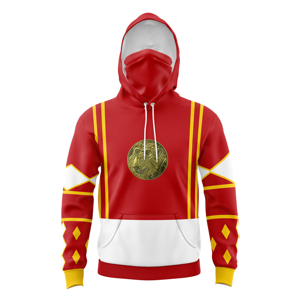 Red Ranger v2 Power Rangers Ninjetti Masked Hoodie - 6XL