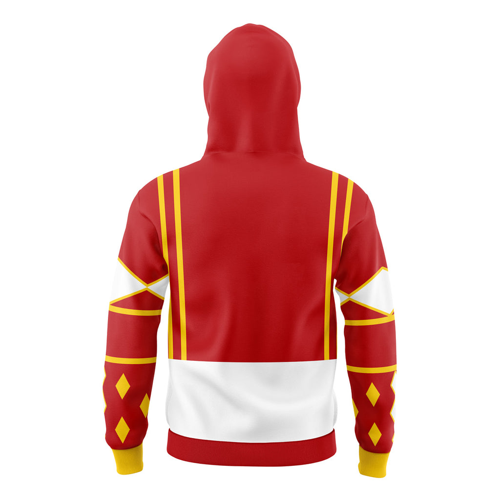 Red Ranger v2 Power Rangers Ninjetti Masked Hoodie - M