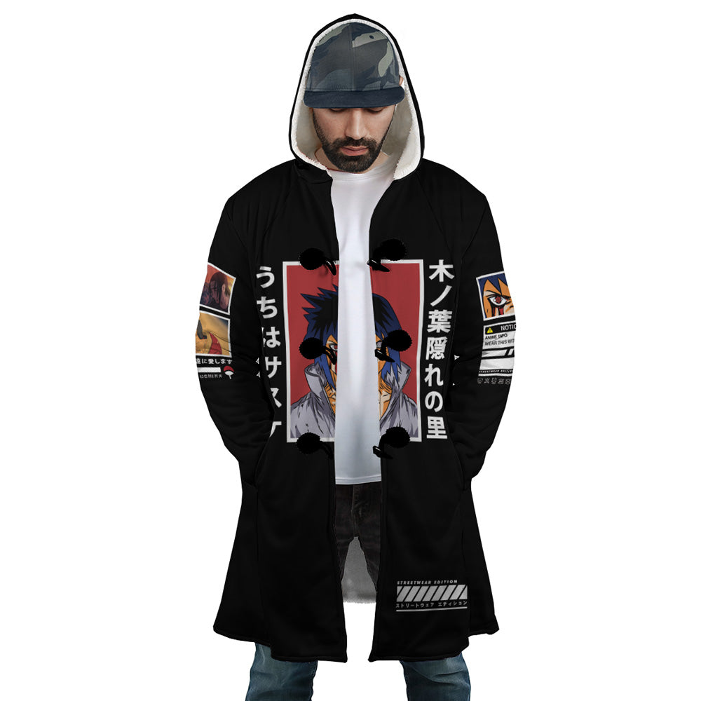 Sasuke Uchiha Naruto Hooded Cloak Coat - S