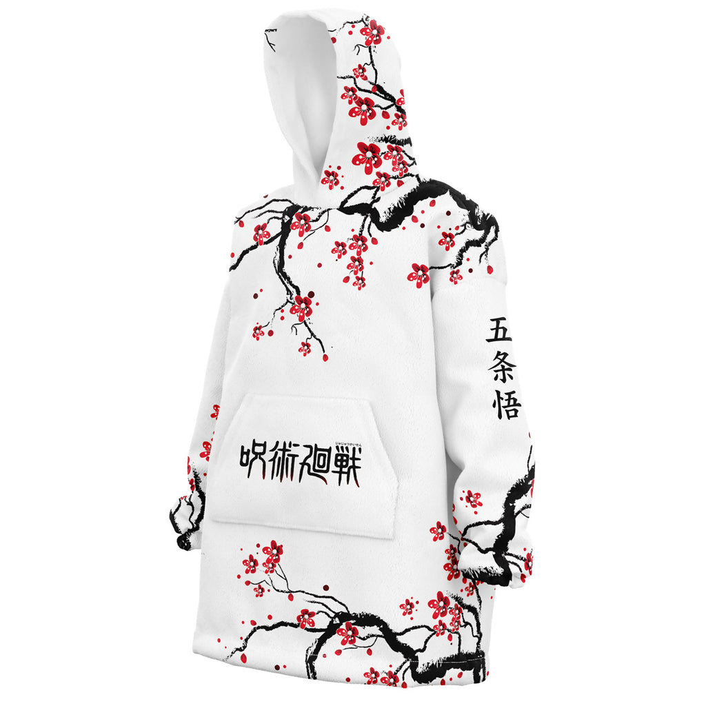 Satoru Gojo Cherry Blossom Jujutsu Kaisen Oversized Blanket Hoodie - M