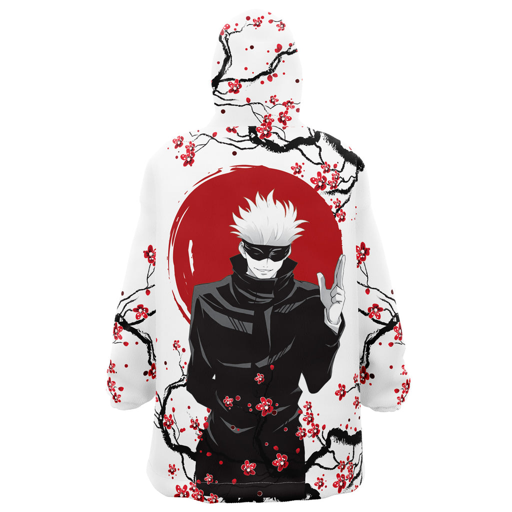 Satoru Gojo Cherry Blossom Jujutsu Kaisen Oversized Blanket Hoodie - 3XL