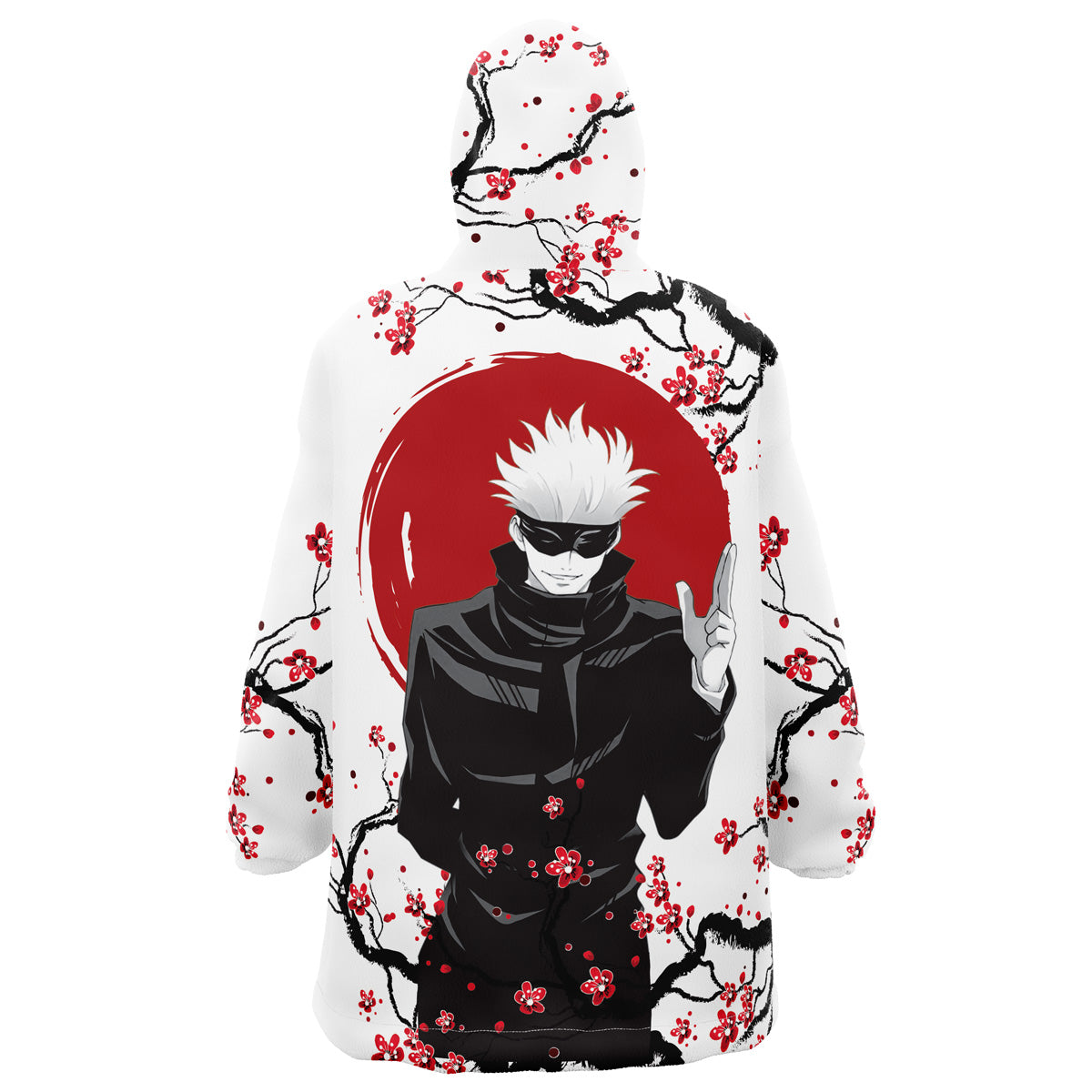 Satoru Gojo Cherry Blossom Jujutsu Kaisen Oversized Blanket Hoodie - 3XL