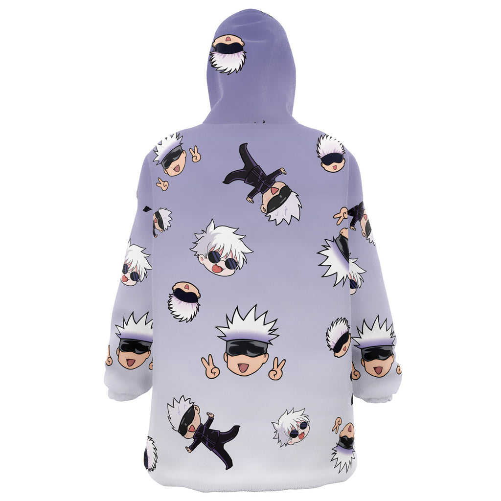 Satoru Gojo Pattern Jujutsu Kaisen Oversized Blanket Hoodie - M