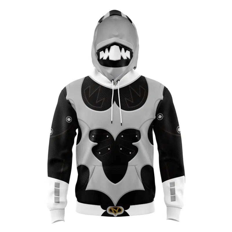 Silver Psycho Rangers Power Rangers Masked Hoodie - L